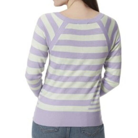 NWT Anne Klein Koa Striped Square Neck Sweater Sz. M - Picture 2 of 3